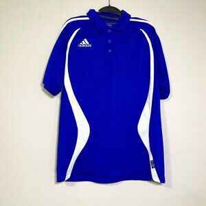 Men's Medium Adidas Blue & White Polo Style Shirt